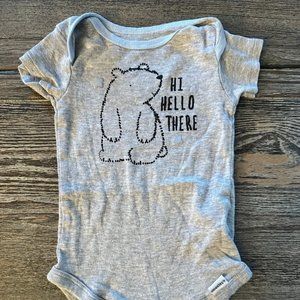 Gerber "Hi Hello There" Bear Onesie - 3-6M